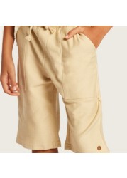 Solid Shorts with Drawstring Closure and Pockets