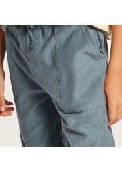 Solid Shorts with Drawstring Closure and Pockets