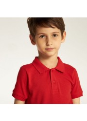 Juniors Solid Short Sleeves Polo T-shirt