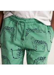 Juniors Animal Print Shorts with Drawstring Closure and Pockets