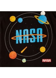 NASA Printed Crew Neck T-shirt with Short Sleeves