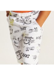 Juniors Printed Shorts with Drawstring Closure and Pockets