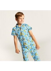 Disney Donald Duck Print Shirt and Full Length Pyjama Set