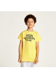 Juniors Printed Round Neck T-shirt and Pyjama Set