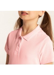 Juniors Solid Short Sleeves Polo T-shirt