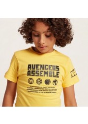 Avengers Print T-shirt with Short Sleeves