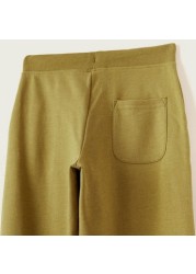 Juniors Solid Knit Pants with Pockets and Drawstring Closure