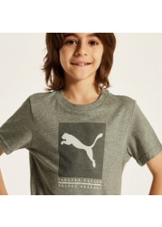 PUMA Printed T-shirt with Round Neck and Short Sleeves