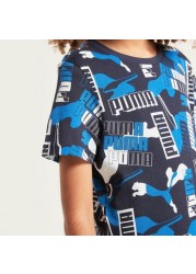 PUMA All-Over Printed T-shirt with Short Sleeves