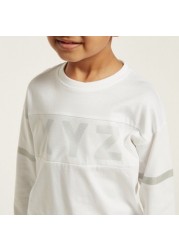 XYZ Graphic Print T-shirt with Long Sleeves