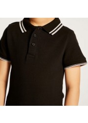 Juniors Polo Neck T-Shirt with Short Sleeves