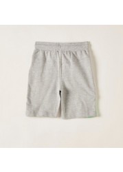 XYZ Printed Shorts with Drawstring Closure and Pockets