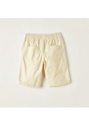 Juniors Solid Shorts with Pockets and Drawstring Closure