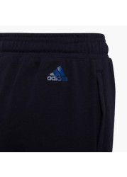 adidas Logo Print Joggers with Drawstring Closure and Pockets