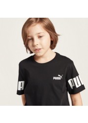 PUMA Logo Print T-shirt with Short Sleeves