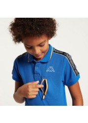 Kappa Printed Banda Tape Polo T-shirt with Short Sleeves and Zip Pocket