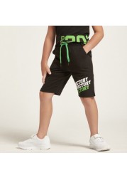 Expo 2020 Graphic Print Shorts with Drawstring Closure