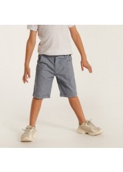 Juniors Solid Polo T-shirt and Textured Shorts Set