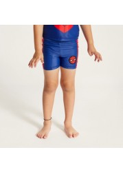 Spider-Man Print Rash Guard and Swim Shorts Set