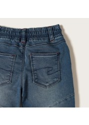 Lee Cooper Denim Jeans with Drawstring Closure and Folded Hem
