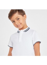 Juniors Solid Polo T-shirt with Short Sleeves