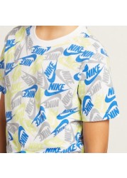 Nike Printed T-shirt with Round Neck and Short Sleeves