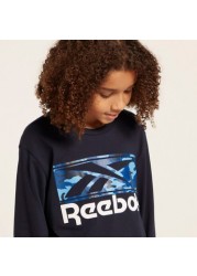 Reebok Graphic Print T-shirt with Long Sleeves