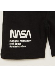 NASA Printed Shorts with Pockets and Drawstring Closure