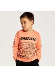 Garfield Print Sweatshirt and Jog Pants Set