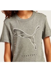 PUMA Graphic Print T-shirt with Short Sleeves