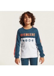 Avengers Print T-shirt and Pyjamas Set