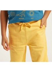 Juniors Solid Jog Pants with Pockets and Drawstring Closure