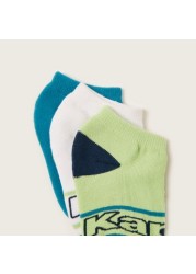 Kappa Logo Print Ankle Length Socks - Set of 3