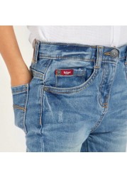 Lee Cooper Textured Jeans with Pocket Detail and Belt Loops