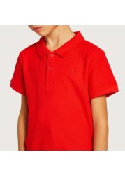 Juniors Solid Polo T-shirt with Short Sleeves