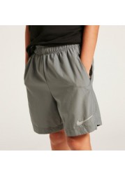 Nike Solid Shorts with Elasticated Waistband and Pockets