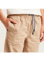 Juniors Solid Shorts with Pockets and Drawstring Closure