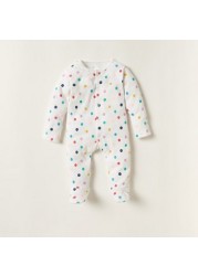 Juniors Printed Sleepsuit with Long Sleeves and Button Closure - Set of 3