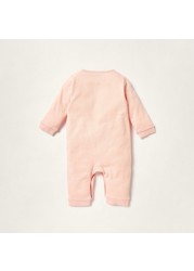 Juniors Embroidered Sleepsuit with Long Sleeves and Button Closure