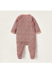 Juniors Printed Sleepsuit with Long Sleeves and Crew Neck