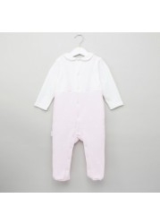 Giggles Printed Closed Feet Sleepsuit with Long Sleeves and Collar