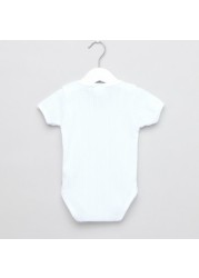 Juniors Textured Short Sleeves Bodysuit