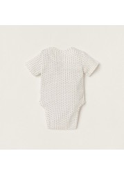 Giggles All-Over Printed Bodysuit with Short Sleeves