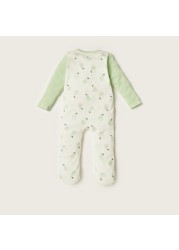 Juniors Pear Print Sleepsuit with Long Sleeves