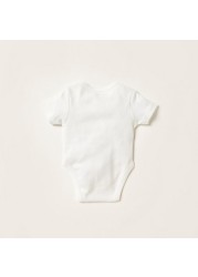 Juniors Solid Bodysuit with Round Neck and Short Sleeves