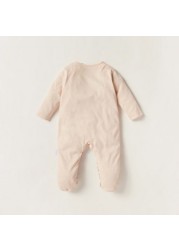 Giggles Closed Feet Sleepsuit with Long Sleeves and Lace Detail