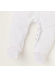 Giggles Embroidered Sleepsuit with Long Sleeves