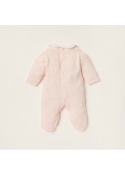 Giggles Lace Detail Closed Feet Sleepsuit with Long Sleeves