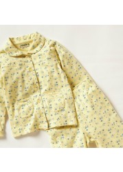 Juniors Floral Print Long Sleeve Shirt and Pyjama Set