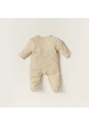 Giggles Embroidered Closed Feet Sleepsuit with Long Sleeves